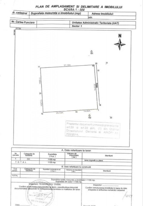 VANZARE TEREN, SECTOR 1, AVIATIEI, SMARANDA BRAESCU, ST 1.155 MP